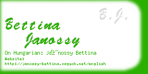 bettina janossy business card